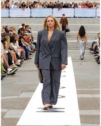 TOPSHOP - Tonic 80s Double Breasted Oversized Suit Blazer - Lyst