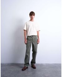 TOPMAN - Straight Fit Herringbone Trouser - Lyst