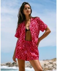 Chelsea Peers - Cotton Cheesecloth Starfish Print Short Sleeve Shirt - Lyst