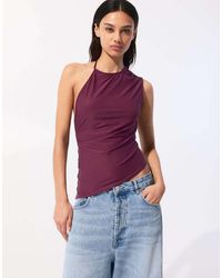 Pull&Bear - One Shoulder Backless Top With Asymmetric Hem - Lyst