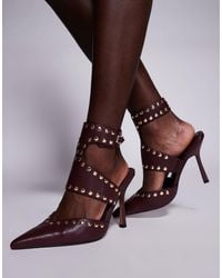 Asos Design Wide Fit - Power Studded High Heeled Shoes - Lyst