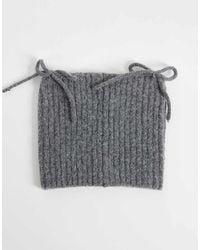 Collusion - Fluffy Knit Ear Beanie With Bow Details - Lyst