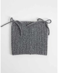 Collusion - Zachte Gebreide Beanie Met Oorkleppen En Strikdetails - Lyst