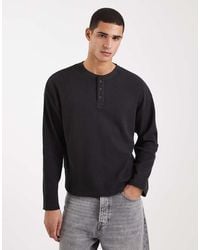 Cotton On - Relaxed Fit Textured Henley Long Sleeve T-shirt - Lyst