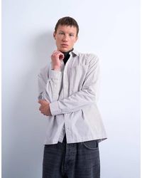 TOPMAN - Ruimvallend Gestreept Overhemd - Lyst