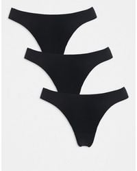 ONLY - 3 Pack Brazilian Brief With Lace Detail - Lyst