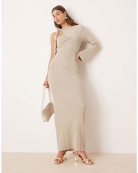 Pretty Lavish - Asymmetric Sparkle Knit Midaxi Dress - Lyst