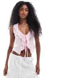 Miss Selfridge - – oberteil aus transparentem stretch-jersey - Lyst