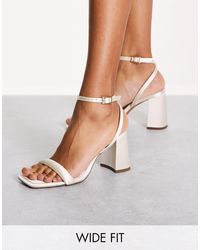 ASOS Wide Fit Witness Clear Barely There Block Heeled Sandals In Neon Yellow  | Lyst