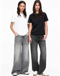 Pull&Bear - Confezione Da 2 T-Shirt A Maniche Corte Bianca E Nera - Lyst