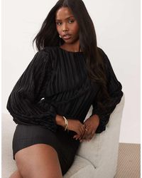 ASOS - Plisse Blouson Sleeves And Waist Mini Dress - Lyst