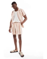 New Look - Linen Look Stripe Shorts Co-Ord - Lyst