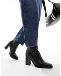 London Rebel - Maddie Block Heel Ankle Boots - Lyst