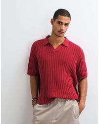 ASOS - Oversized Knitted Ribbed Texture Polo - Lyst