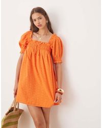 Miss Selfridge - Broderie Smock Dress - Lyst