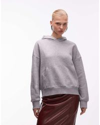 ASOS - Sudadera Gris Jaspeado Extragrande Con Capucha E Interior Afelpado De - Lyst