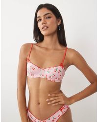 ASOS - Shannon Picot Balcony Underwire Bikini Top - Lyst