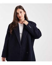 ASOS - Asos Design Curve Wool Blend Pinstripe Formal Blazer - Lyst