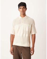 ASOS - Relaxed Knitted Polo With Aztec Texture - Lyst