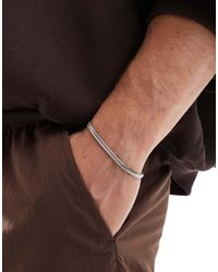 ASOS - Bracelet chaîne à maillons plats en acier inoxydable étanche - Lyst