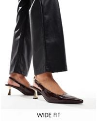 SIMMI - Simmi London June Wide Fit Pointed Slingback Kitten Heels - Lyst