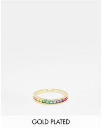 Pieces - Exclusive 18k Plated Rainbow Stacking Ring - Lyst