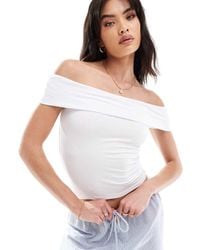 Cotton On - Staple Rib Off The Shoulder Short Sleeve Top - Lyst