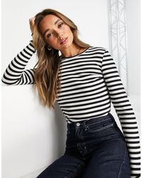 SELECTED - Femme Cotton Ribbed Long Sleeve Top - Lyst