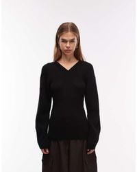 ARKET - Wool Rich V-neck Cinched Waist Sweater - Lyst