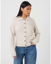 Brave Soul - Collared Button Through Knitted Cardigan - Lyst
