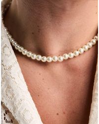 Jack & Jones - Necklace With Faux Pearl Design - Lyst