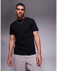 ASOS - T-Shirt Molto Pesante Nera Girocollo - Lyst