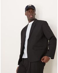 ASOS - Giacca Da Abito Squadrata Extra Larga Nera - Lyst