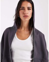ASOS - Zip Through Brushback Hoodie - Lyst