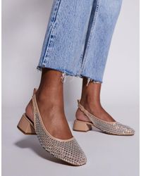 Steve Madden - Smitten Rhinestone Embellished Mesh Block Heels - Lyst