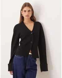 Gina Tricot - Long Sleeve Knitted Sculptured Cardigan - Lyst