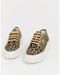 superga 2297 exclusive white chunky trainers with stripe webbing