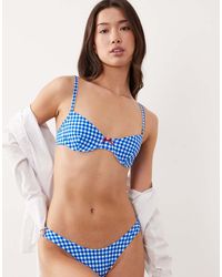 Free Society - Gingham Underwire Bikini Top - Lyst