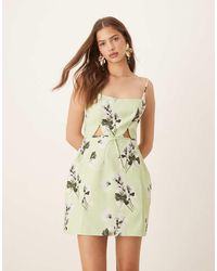 ASOS - Structured Cutout Mini Dress With Bow - Lyst