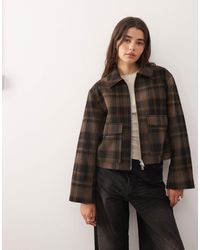 Monki - Short Collared Jacket With Wool - Lyst