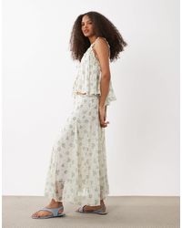 Mango - Cushed Seam Detail Maxi Skirt - Lyst