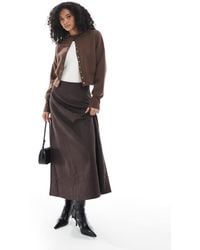 ONLY - Faux Suede Maxi Skirt - Lyst