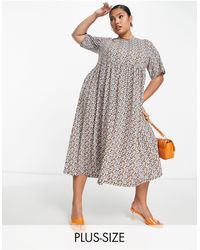 Yours - Smock Midi Dress - Lyst