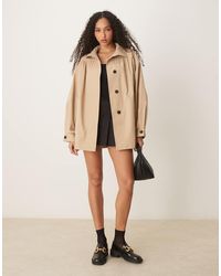ASOS - Gathered Shoulder Short Trench Coat - Lyst