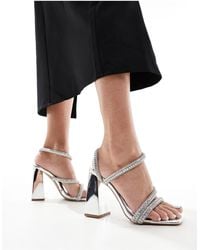 SIMMI - Simmi London Elanaa Block Heel Sandals With Embellished Straps - Lyst