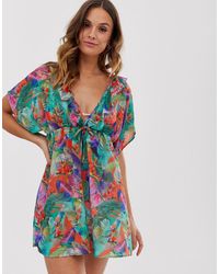 UNIQUE21 Strandkimono Met Oerwoudprint - Meerkleurig