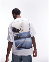 TOPMAN - T-shirt ultra oversize avec imprimé « racquet club » au dos et à l'avant - Lyst
