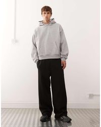 Weekday - Oversized Joggingbroek Van Zware Stof Met Wijde Pijpen - Lyst