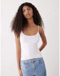 Weekday - Canotta Bianca Con Spalline Sottili - Lyst