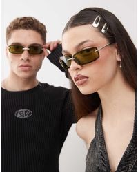 Reclaimed (vintage) - Gafas De Sol Verdes De Estilo Envolvente Para Festivales De - Lyst